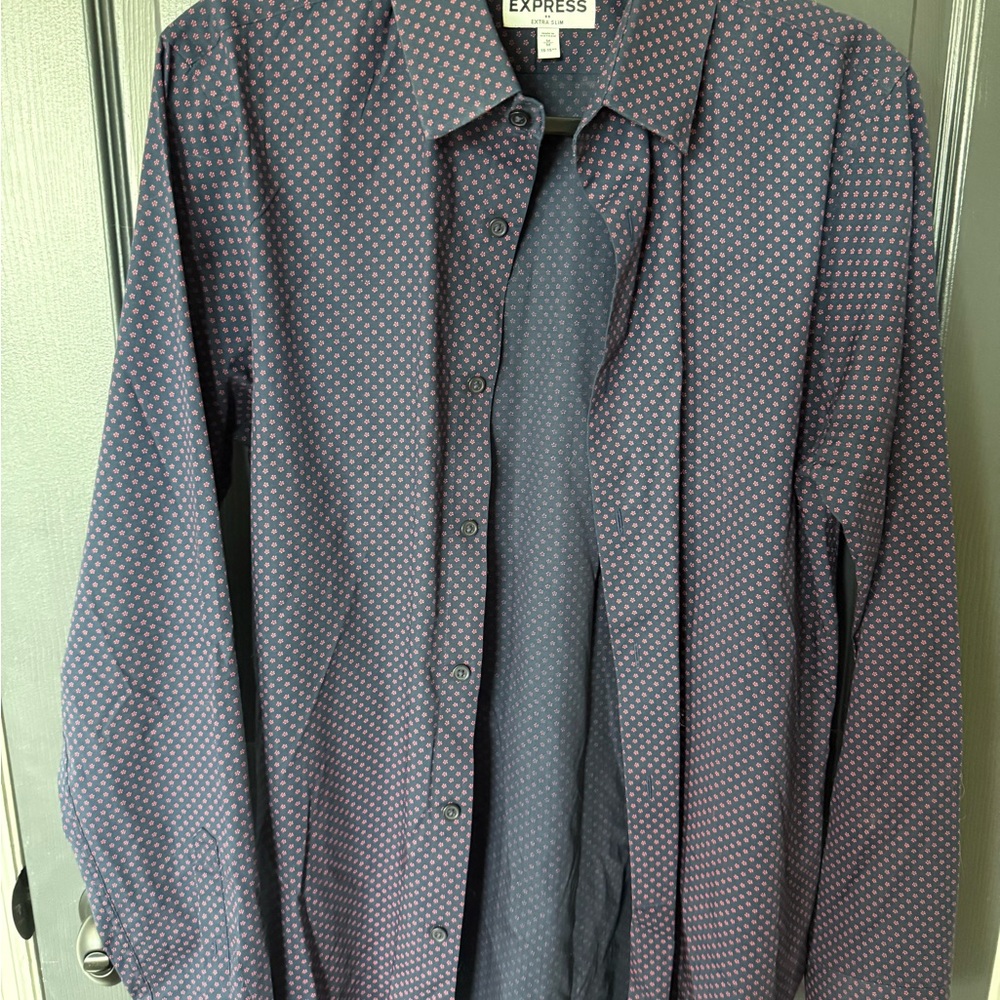 Express Extra Slim Dress Shirt - Navy